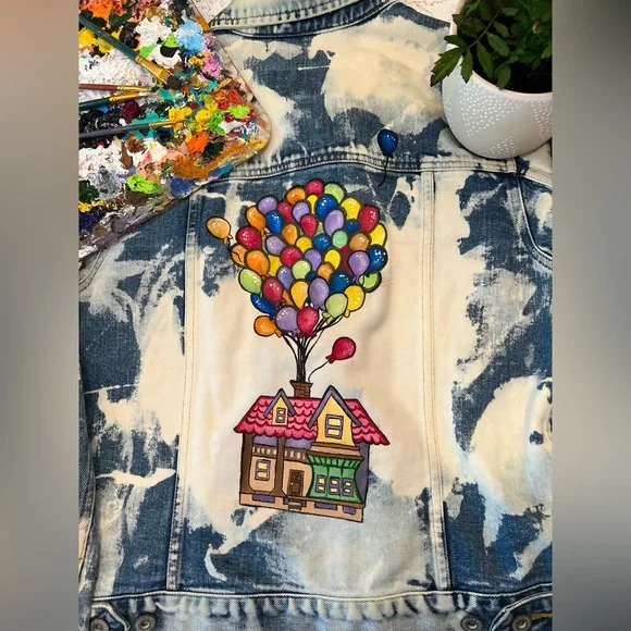 Hand Painted Denim Jacket - Picture 4 of 5